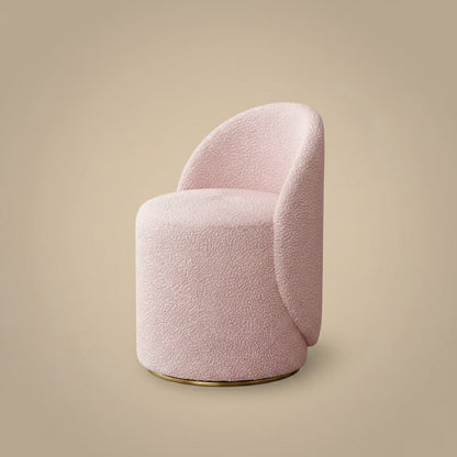 Fleece Vanity Stool - Plush Blush boucle