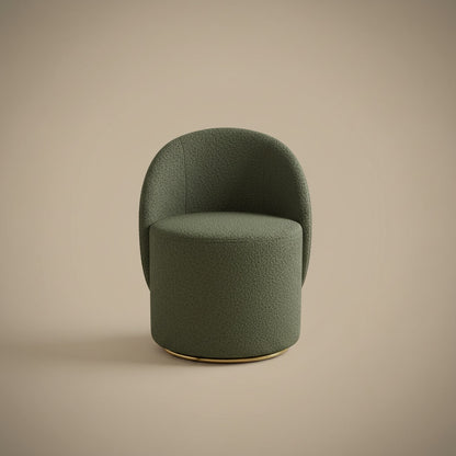 Fleece Vanity Stool - Plush Olive boucle
