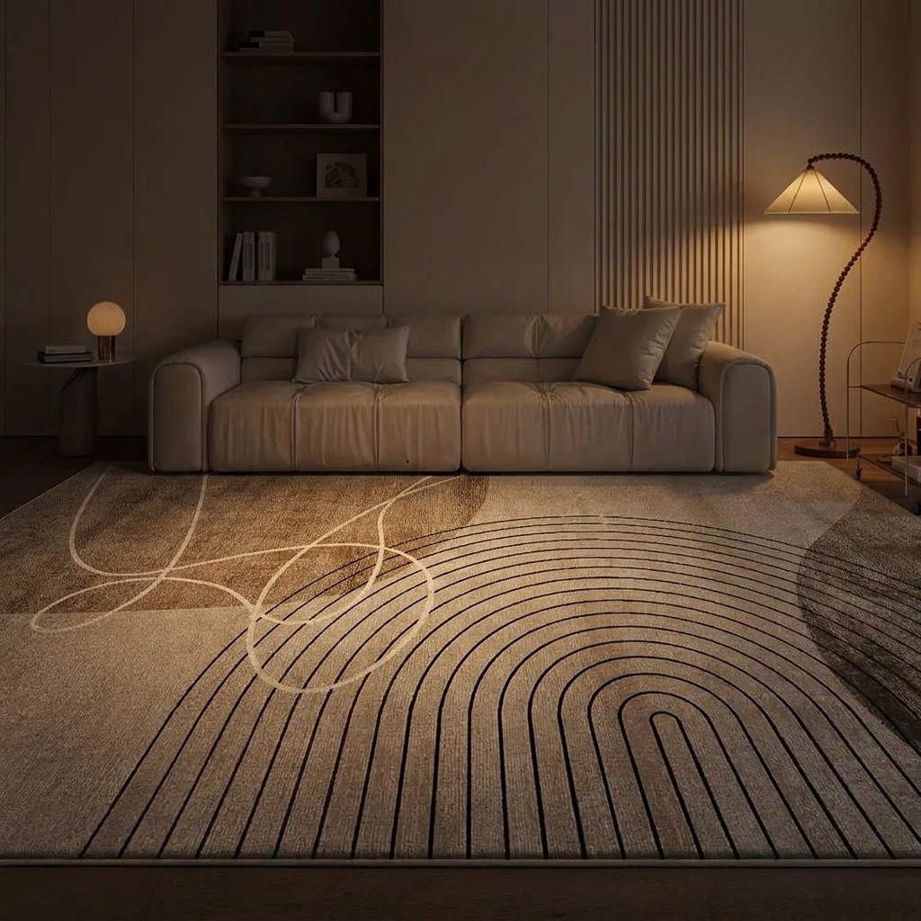 Cendre rug, lit at night