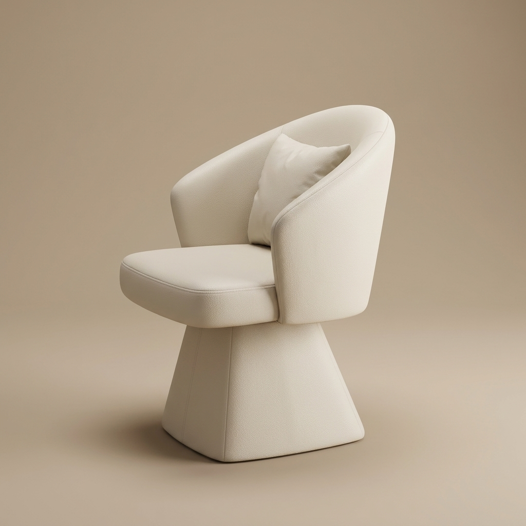Cirque Vanity Chair — Ivory Faux Leather