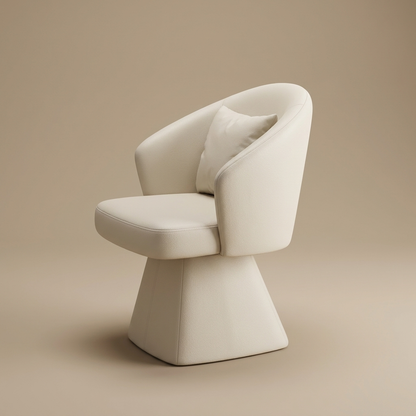 Cirque Vanity Chair — Ivory Faux Leather