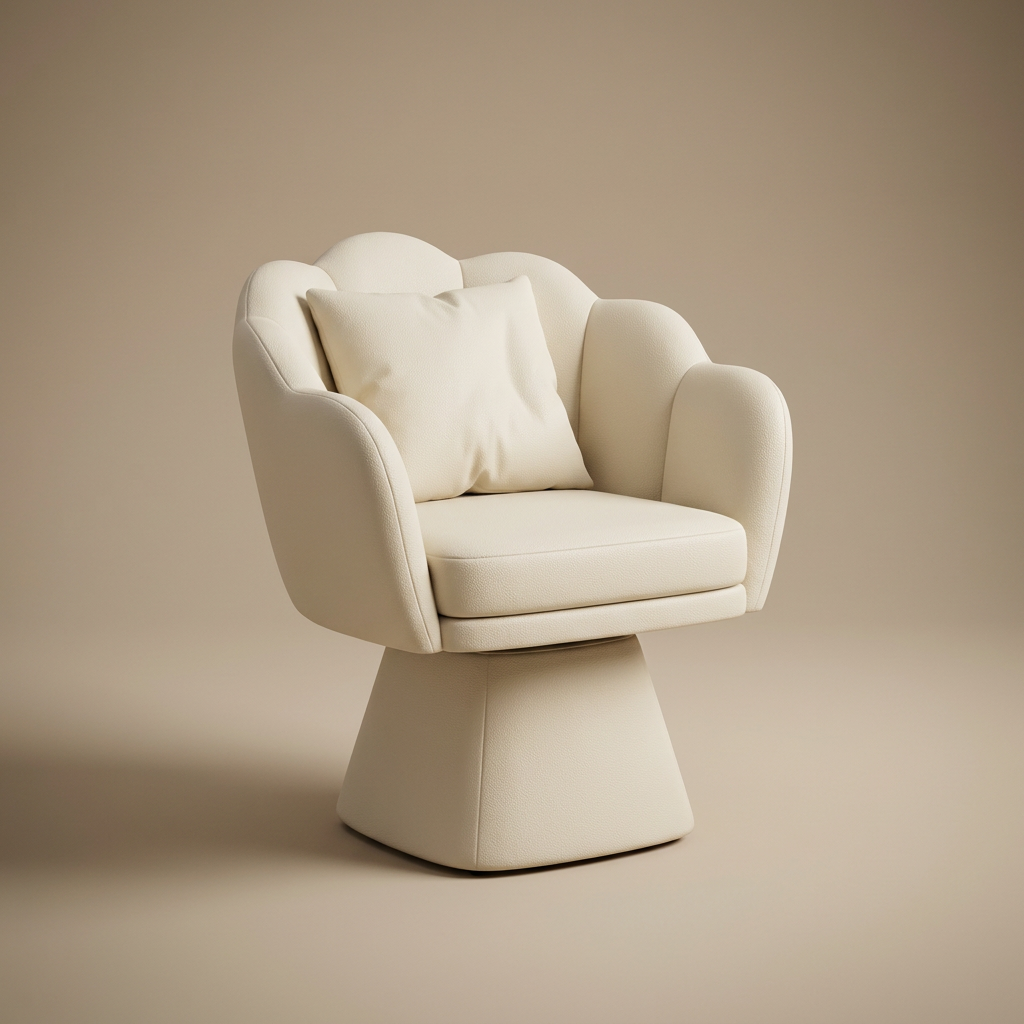 Cirque Vanity Chair — Ivory Leather