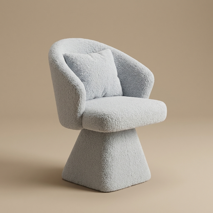 Cirque Vanity Chair — Dove Grey Bouclé