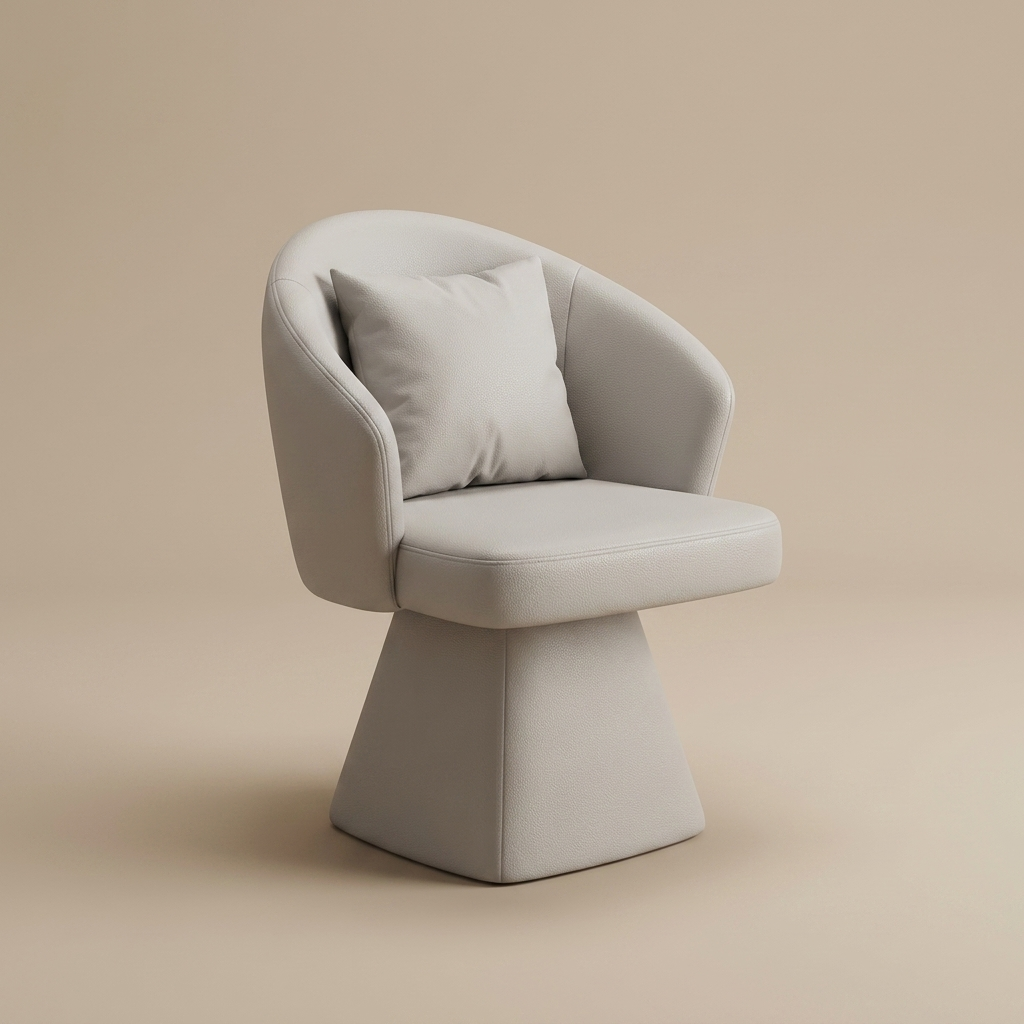 Cirque Vanity Chair — Dove Grey Leather
