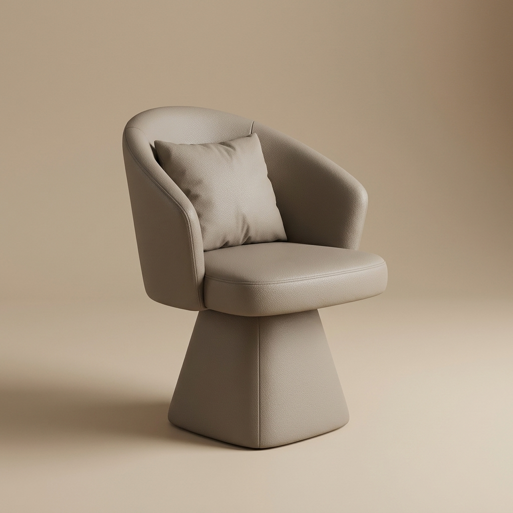 Cirque Vanity Chair — Khaki Faux Leather
