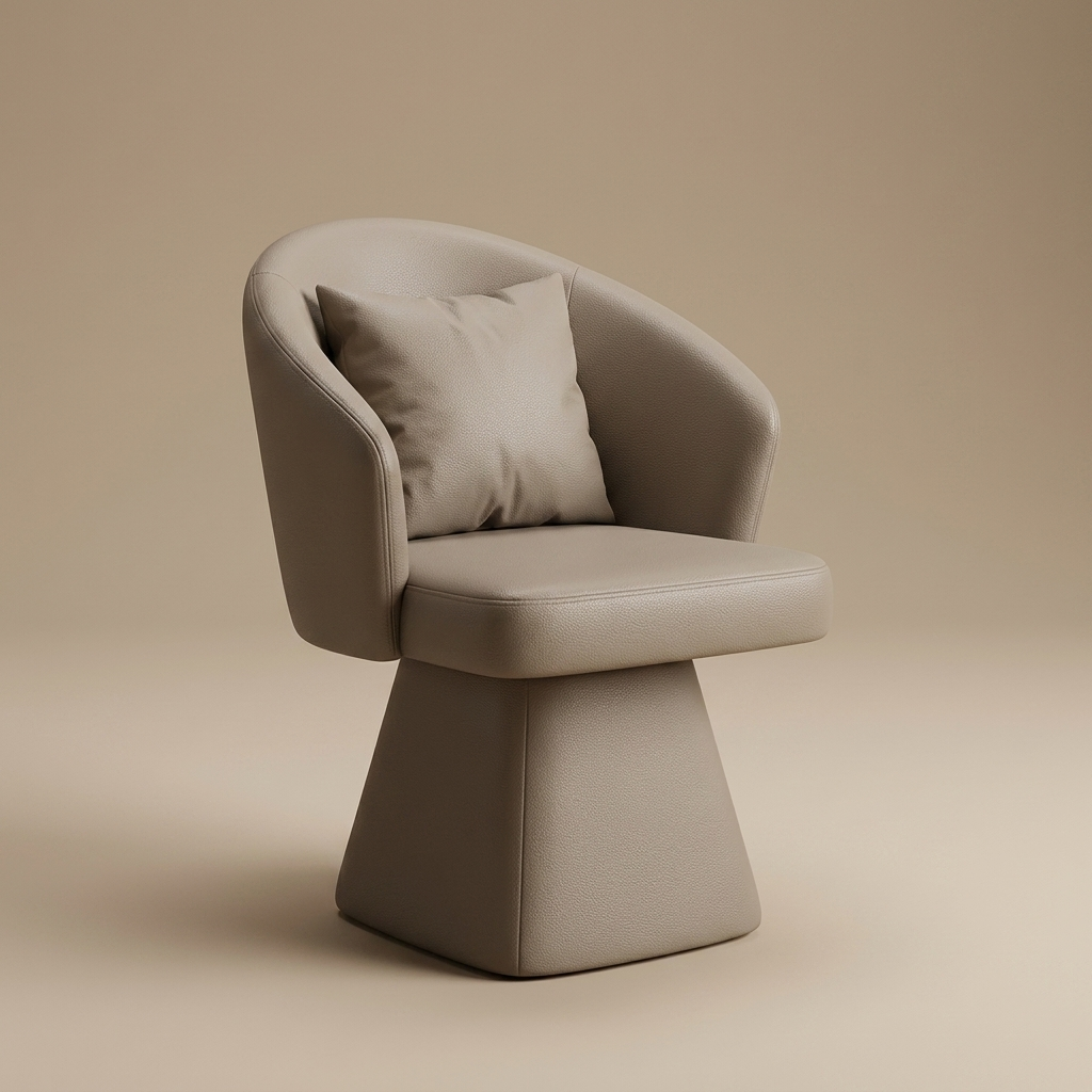 Cirque Vanity Chair — Taupe Leather