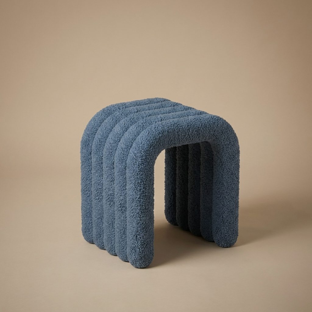 Cleo Arch Stool — Slate Blue