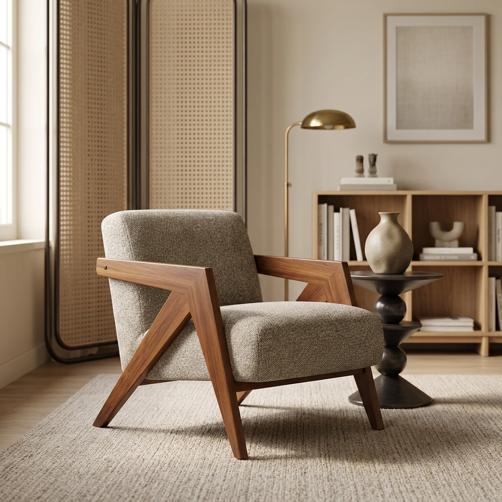 Clio lounge armchair styled in a study