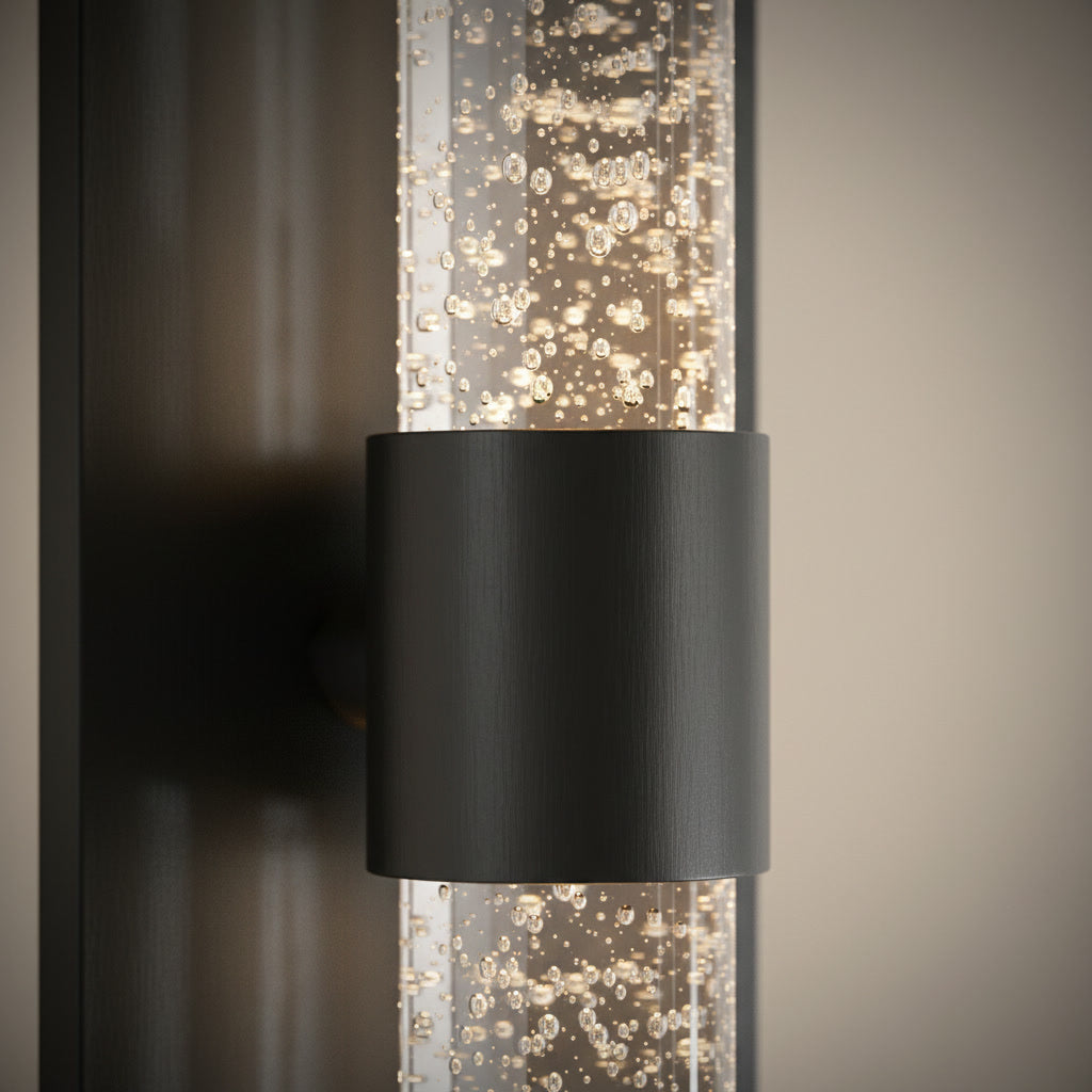 Bastion Outdoor Sconce - bubble crystal detail