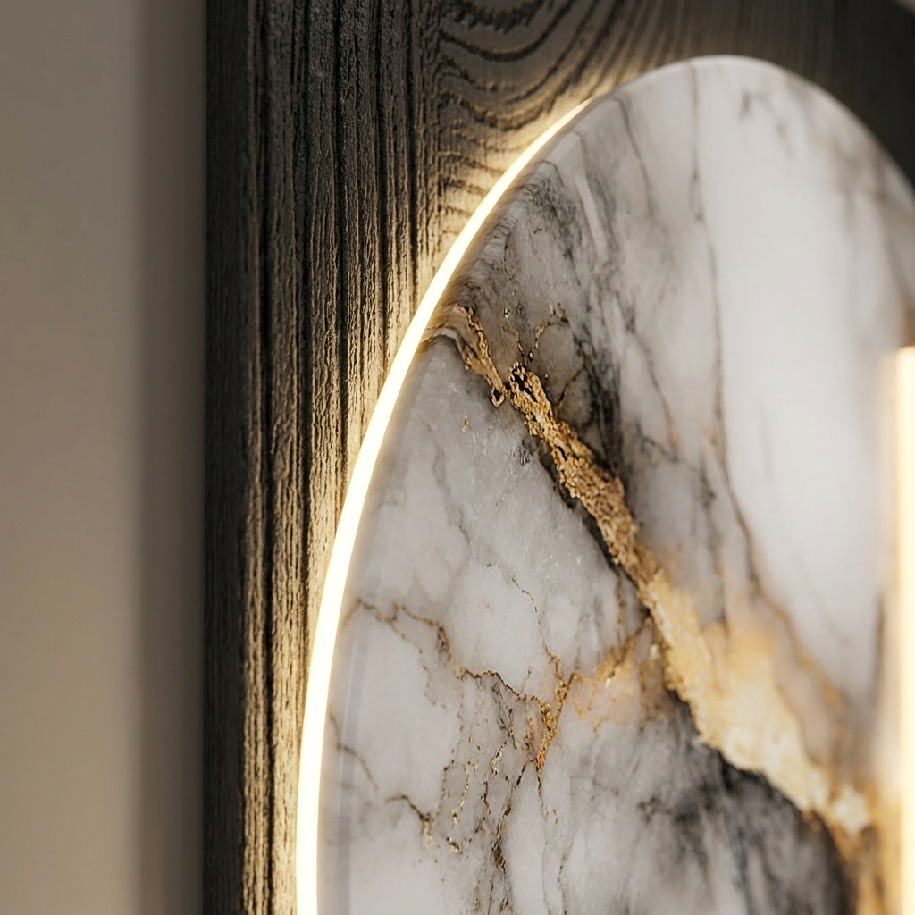Crane backlit wall art panel, detail
