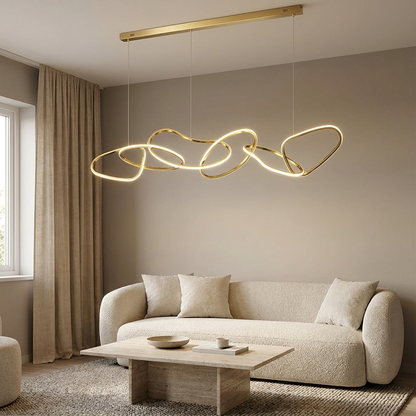 Crest pendant styled in a living room