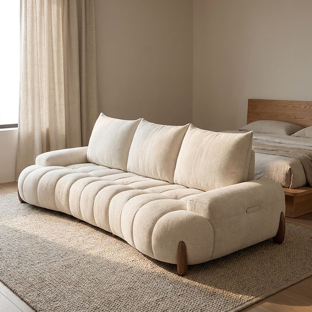 Devon sofa styled in a bedroom