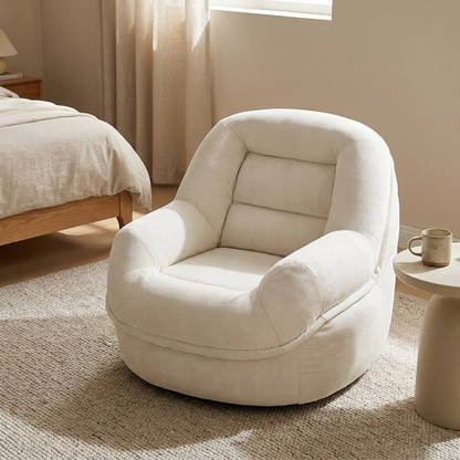 Divan floor lounge chair styled in a bedroom