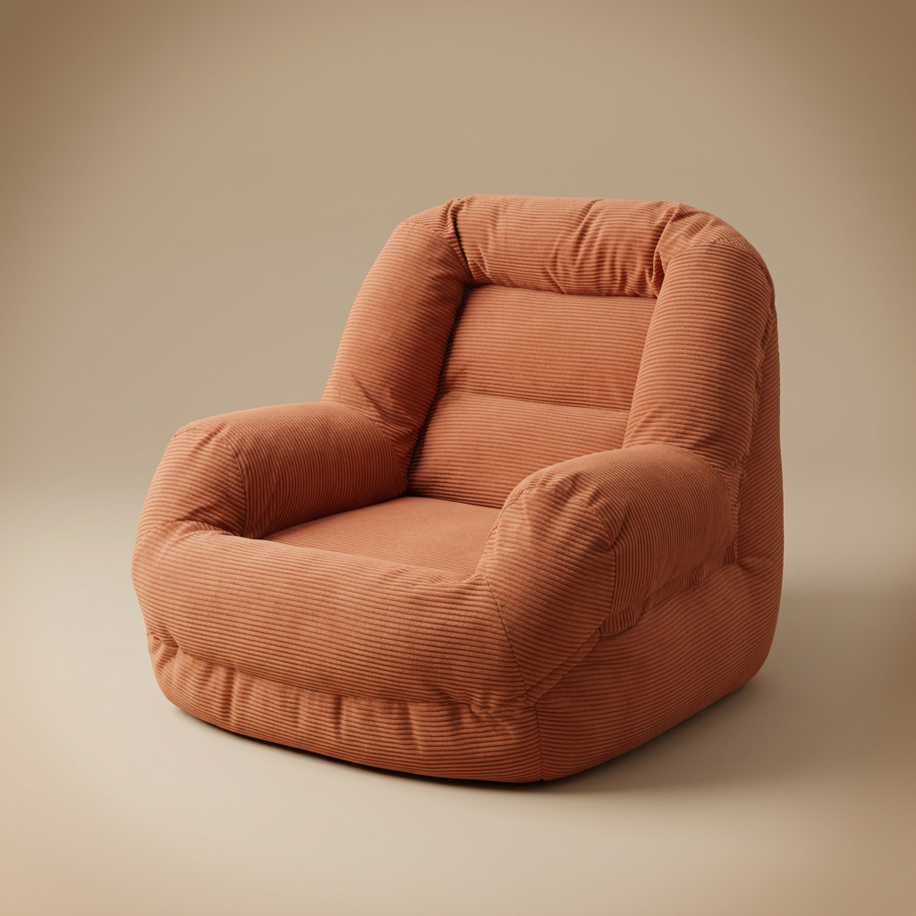 Divan floor lounge chair, orange