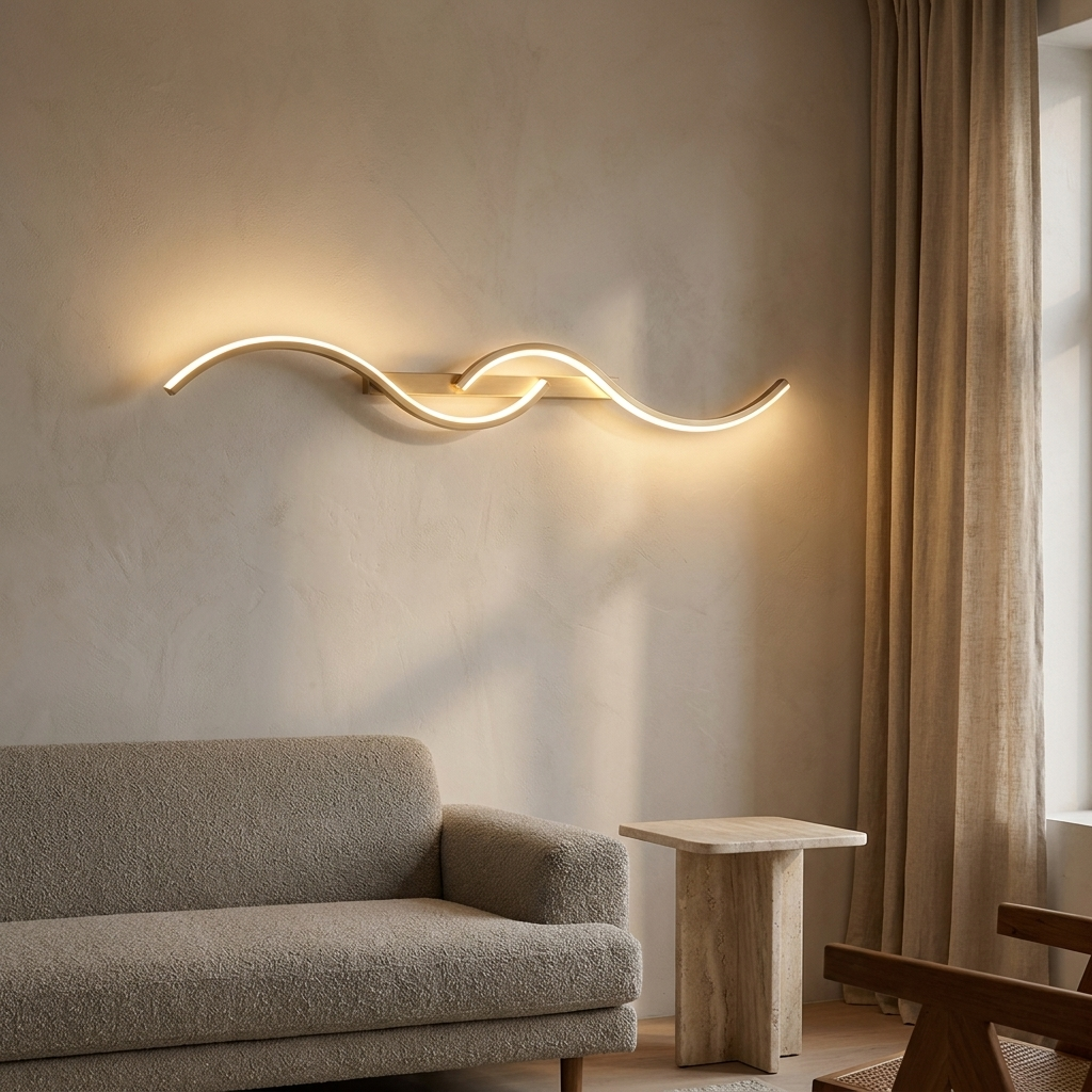 Eclipse wall sconce styled in a living room