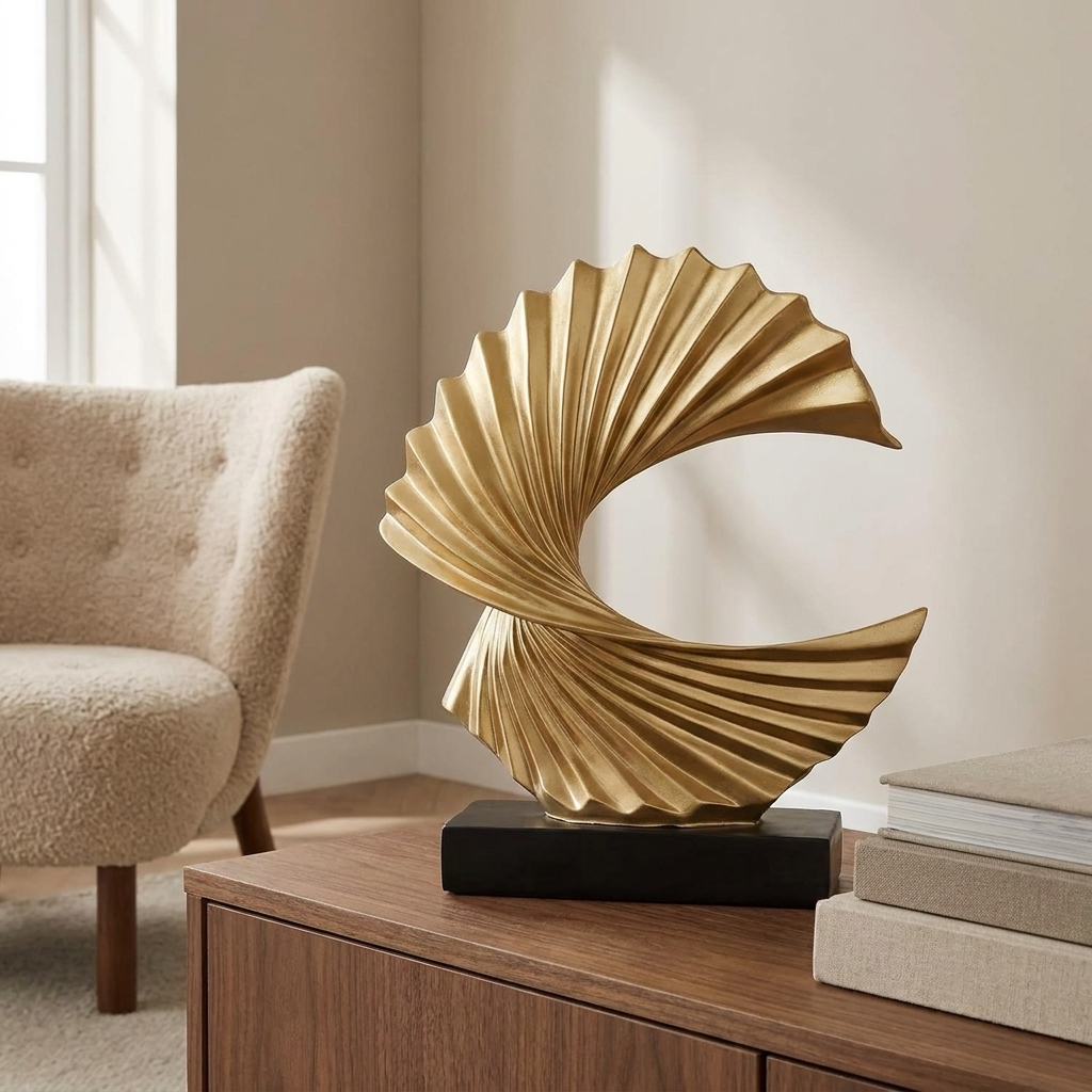 Eddy sculpture styled in a living room