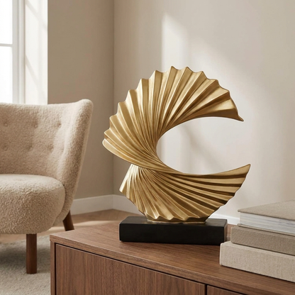 Eddy sculpture styled in a living room