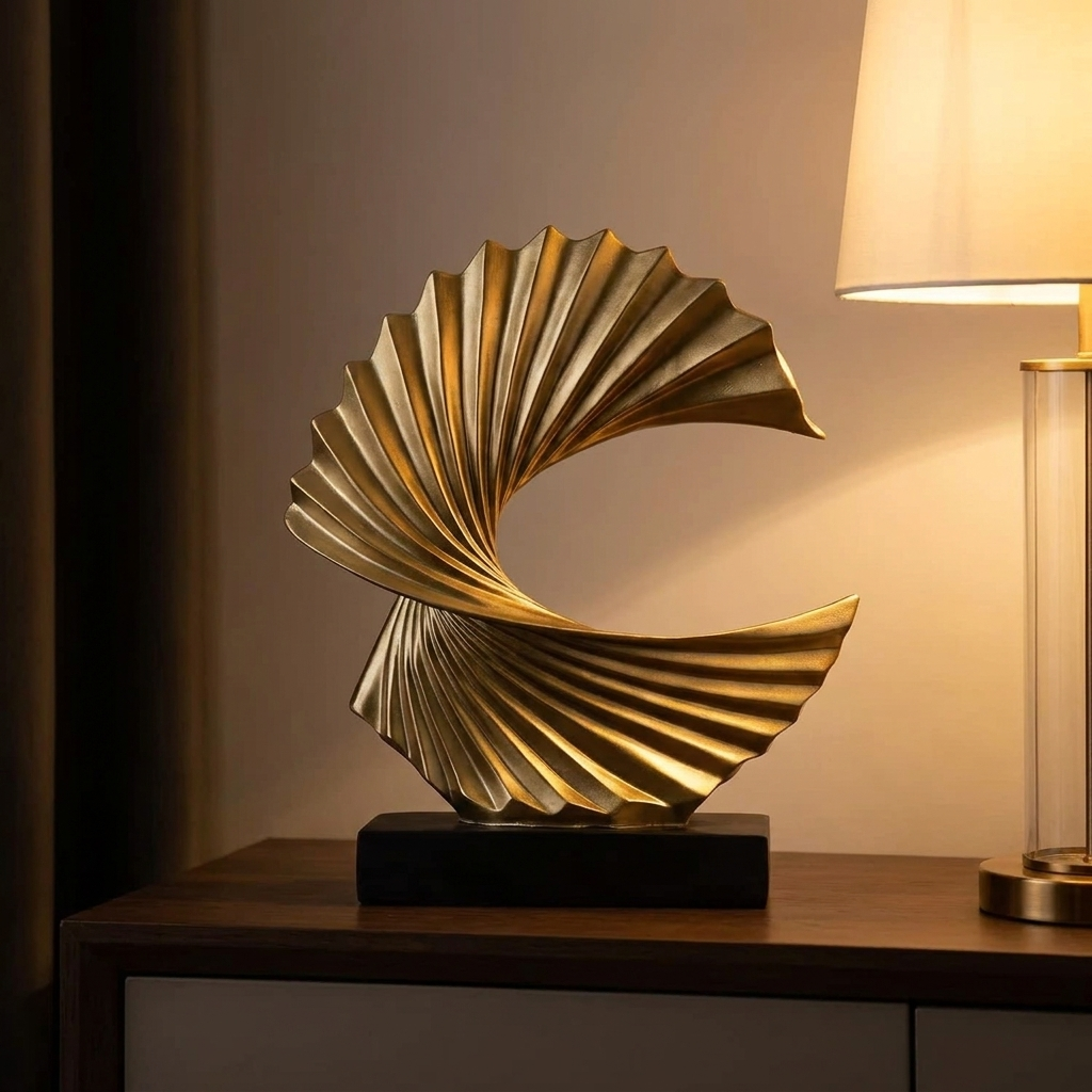 Eddy sculpture, lit at night
