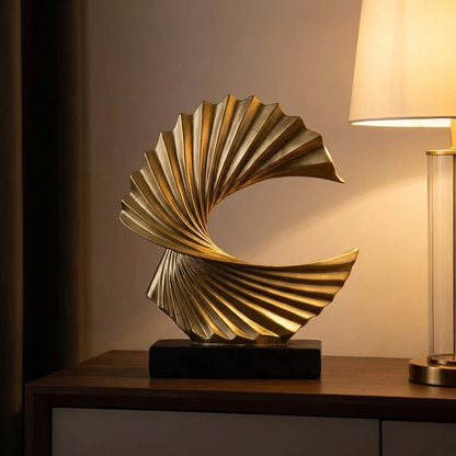 Eddy sculpture, lit at night