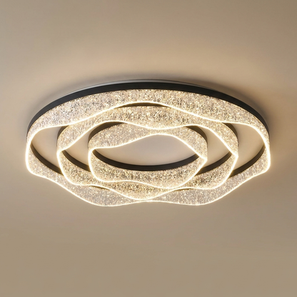Elara flush ceiling light, black large
