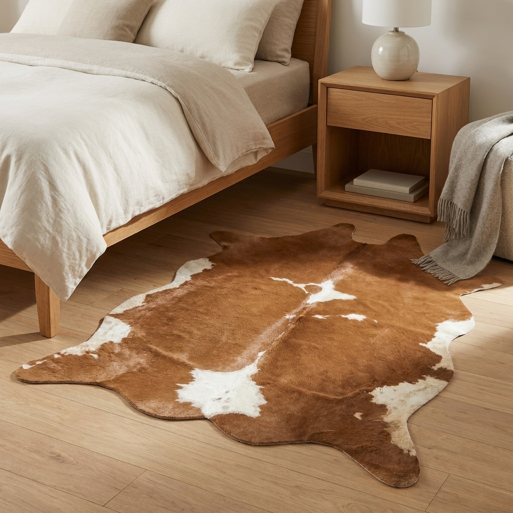 Esme rug styled in a bedroom