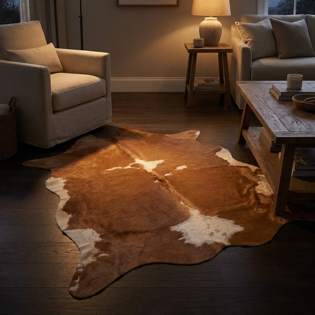 Esme rug, lit at night