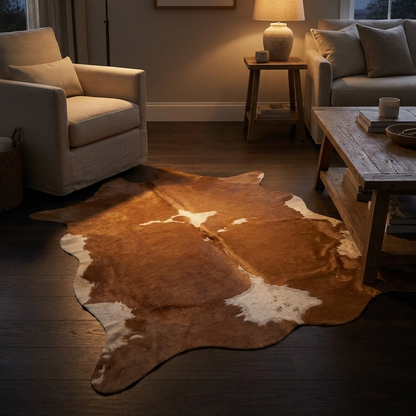 Esme rug, lit at night