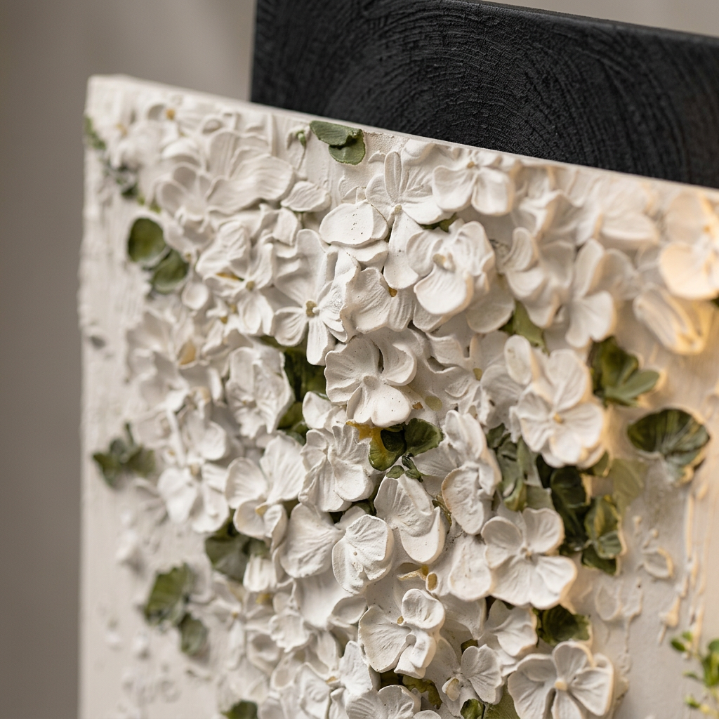 Fern backlit wall art panel, detail