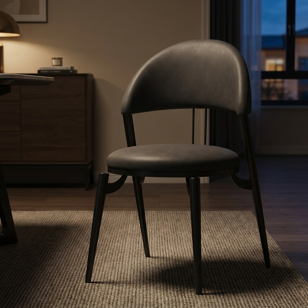 Ferrara dining chair, lit at night