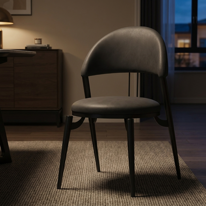 Ferrara dining chair, lit at night