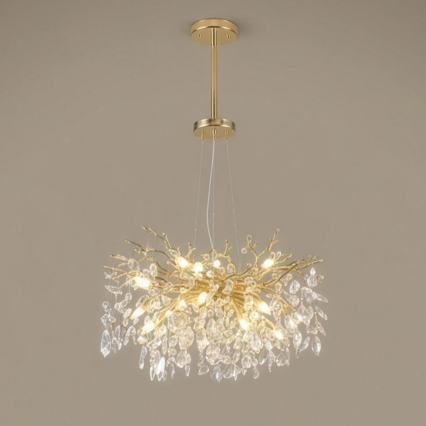 Elowen Crystal Branch Chandelier in gold
