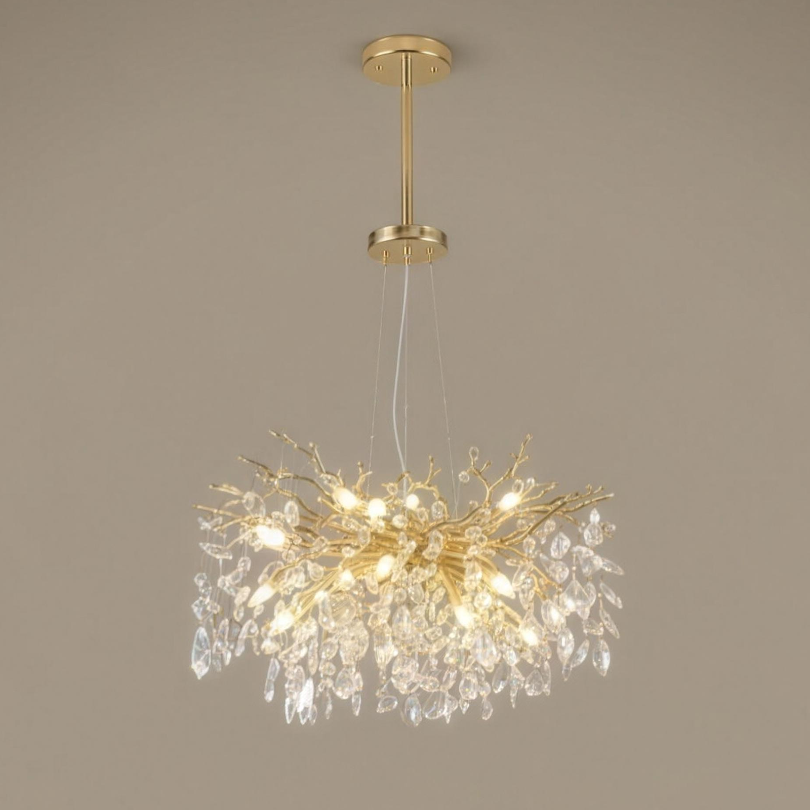 Elowen Crystal Branch Chandelier in gold