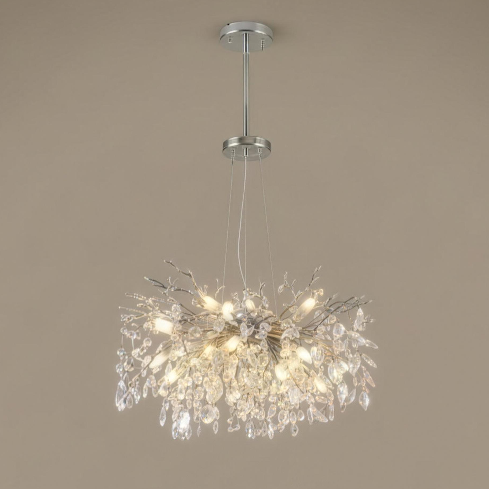 Elowen Crystal Branch Chandelier in silver
