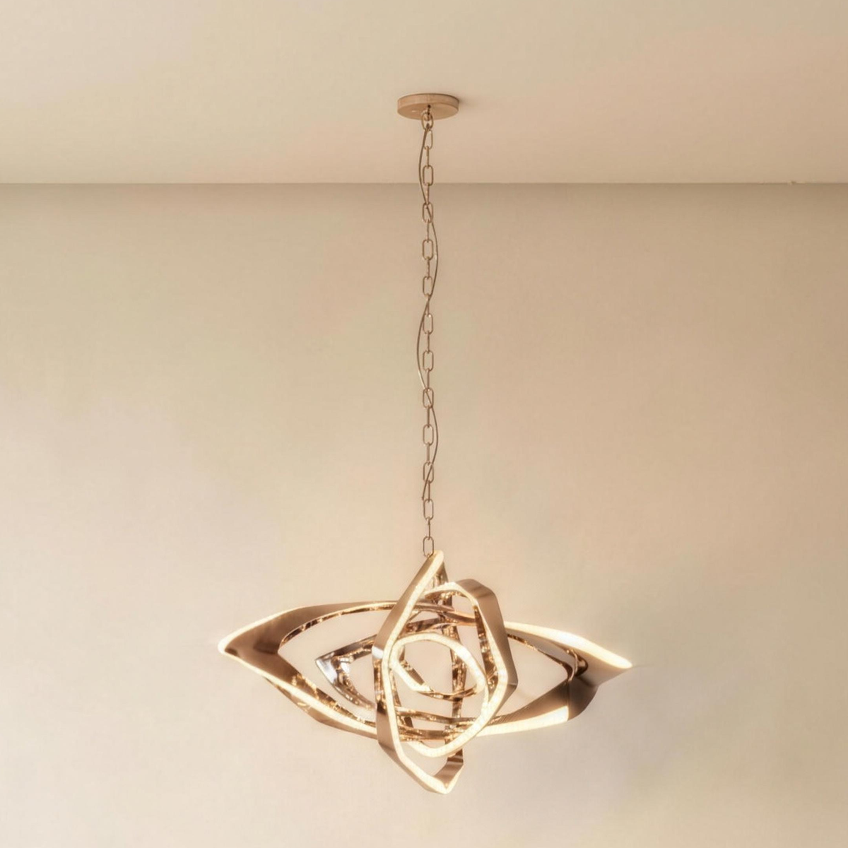 Calix Art Pendant in polished gold