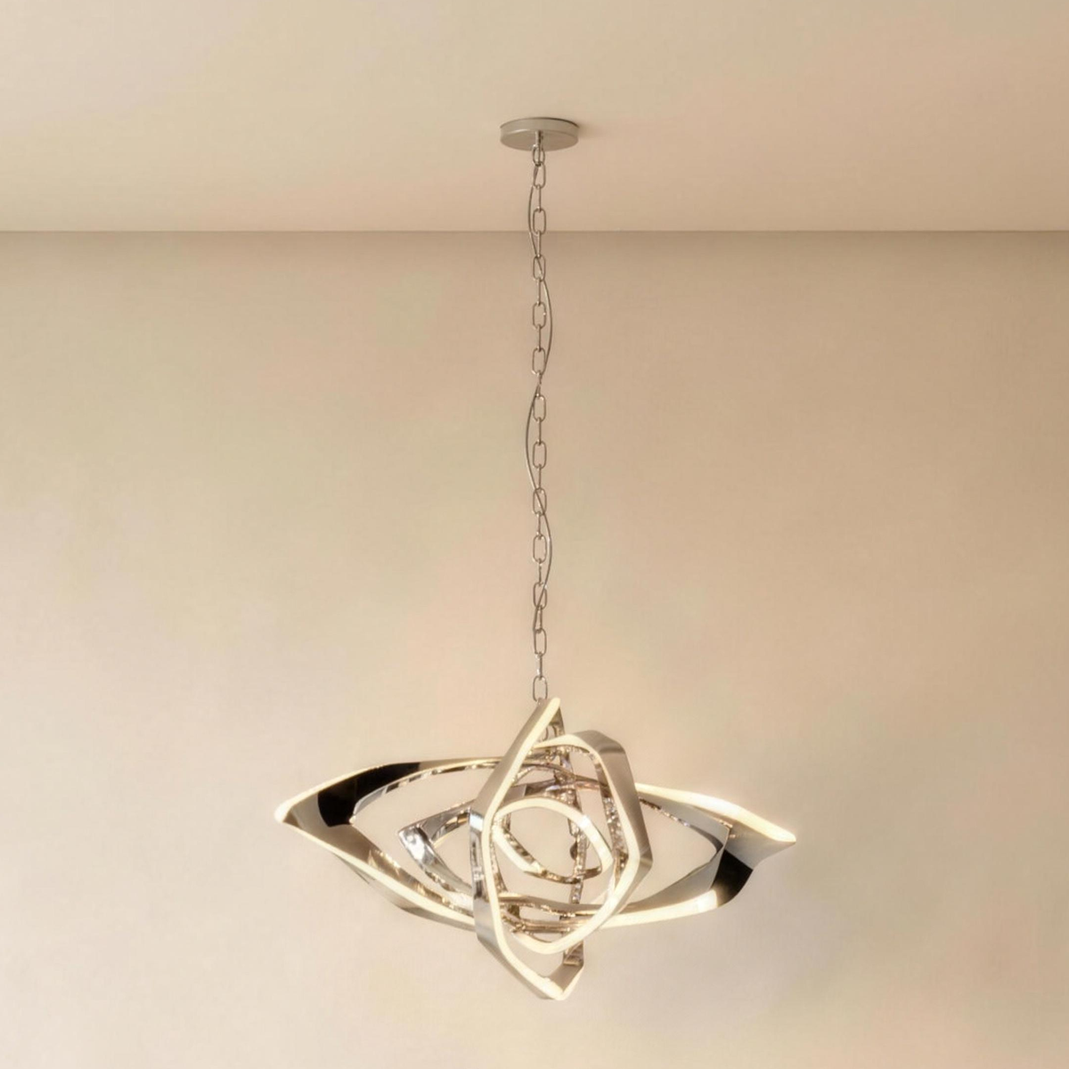 Calix Art Pendant in polished silver