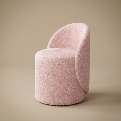 Fleece Vanity Stool — Pink