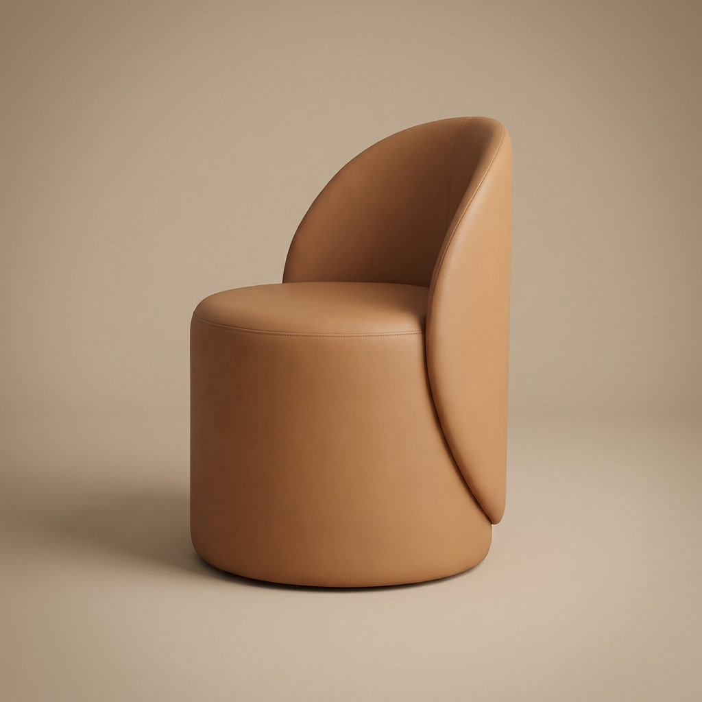 Fleece Vanity Stool — Caramel