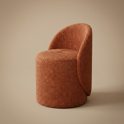 Fleece Vanity Stool — Rust