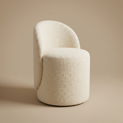 Fleece Vanity Stool — Cream