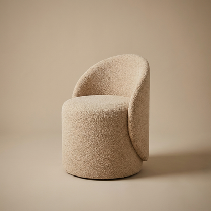 Fleece Vanity Stool — Oatmeal