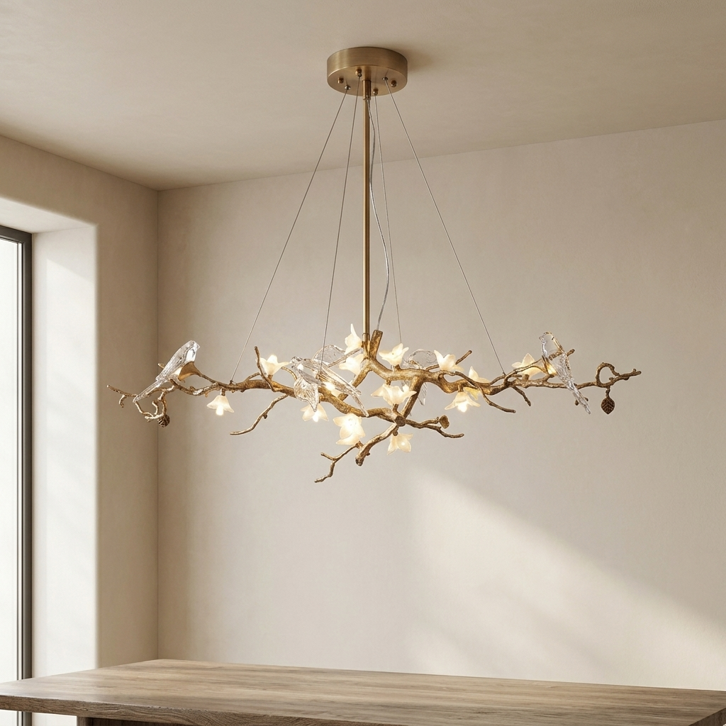 Florian Branch Chandelier styled in a dining