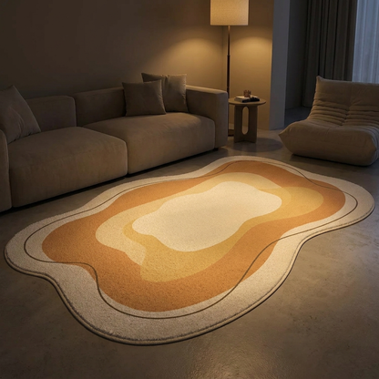 Florin rug, lit at night