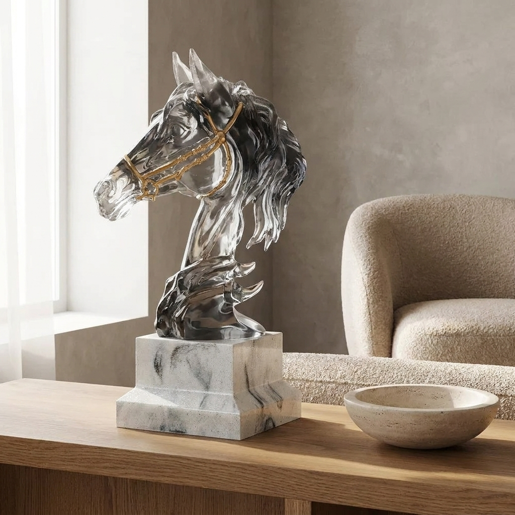Galen figurine styled in a living room