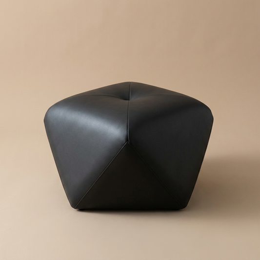Halsey stool, leather black