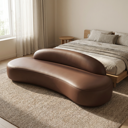 Harlow sofa styled in a bedroom