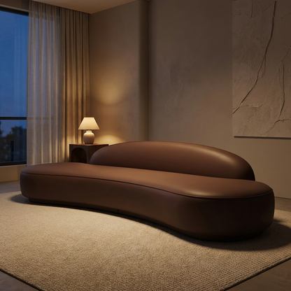 Harlow sofa, lit at night