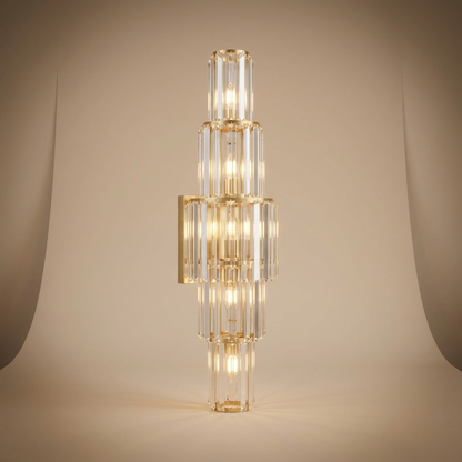 Aurelia crystal wall sconce, small three-tier