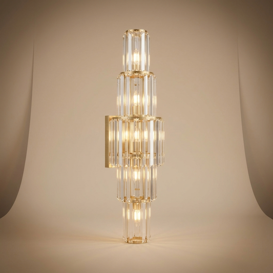 Aurelia crystal wall sconce, small three-tier