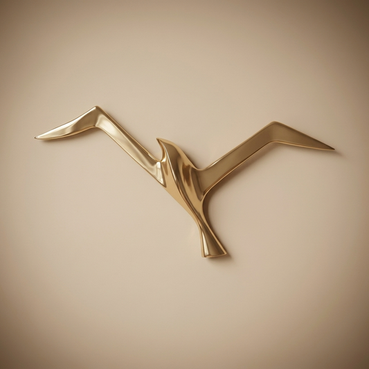 Aerie bird sculpture, gold