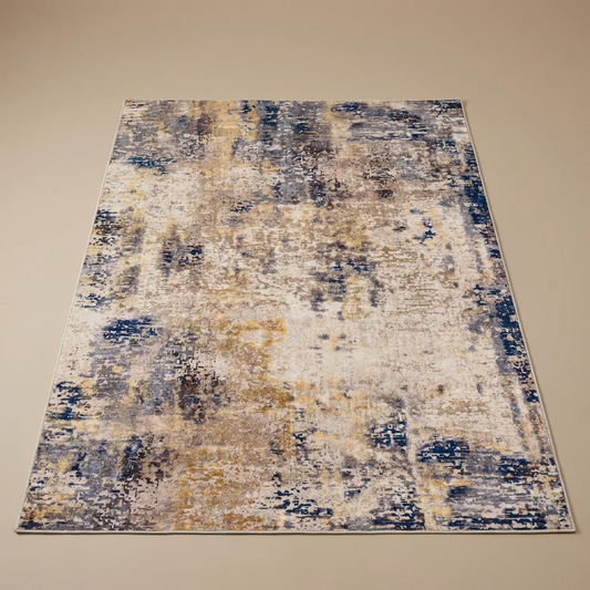 Indigo rug, amber indigo